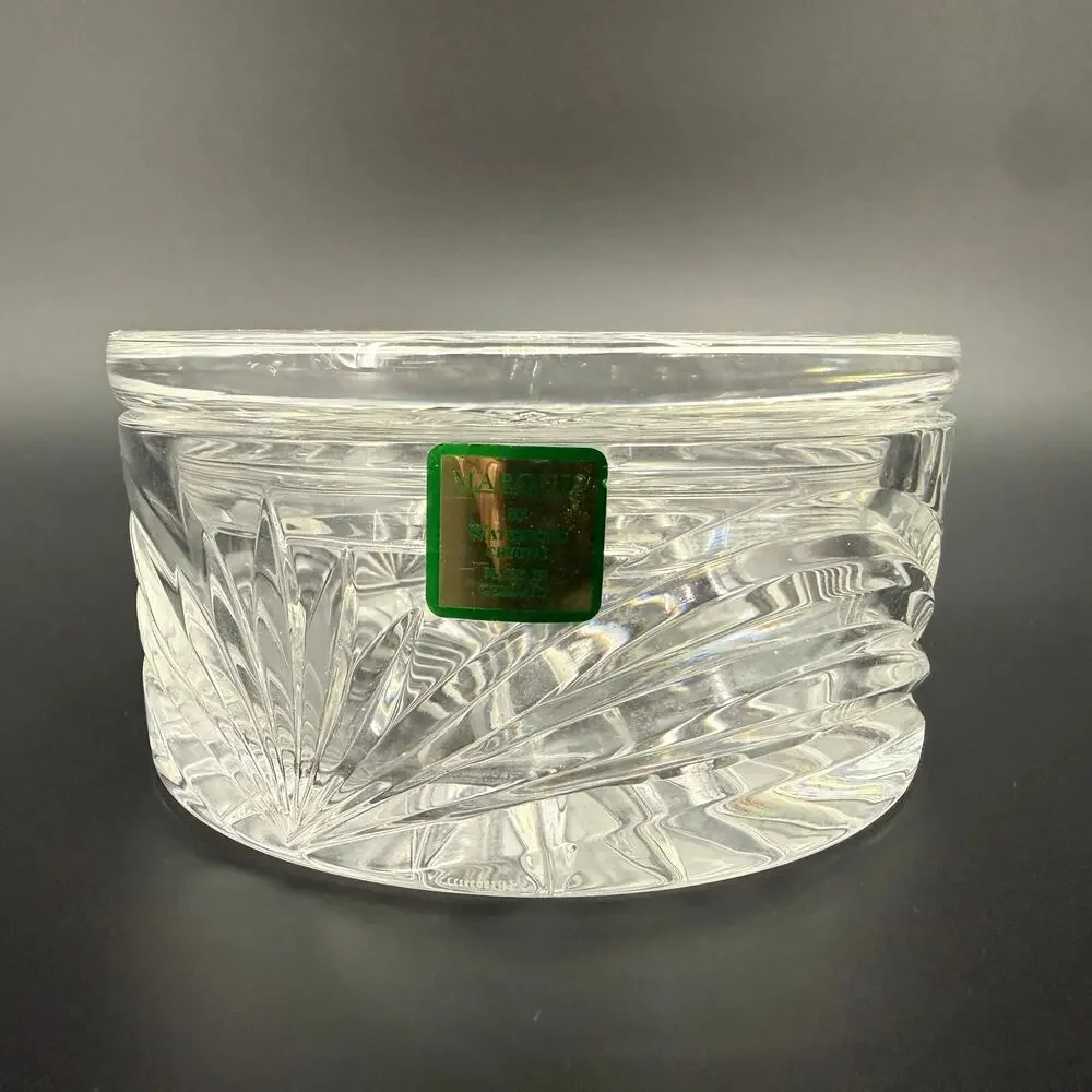 Marquis by Waterford Crystal glass Round Calais Box & Lid Hollywood Regency Glam